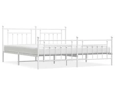 Lova Lovos rėmas su galvūgaliu/kojūgaliu, baltas, 200x200cm, metalas