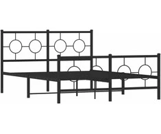 Lova Lovos rėmas su galvūgaliu/kojūgaliu, juodas, 135x190cm, metalas