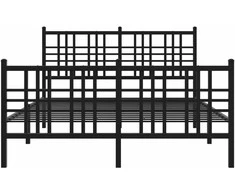 Lova Lovos rėmas su galvūgaliu/kojūgaliu, juodas, 137x190cm, metalas