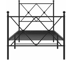Lova Lovos rėmas su galvūgaliu/kojūgaliu, juodas, 75x190cm, metalas