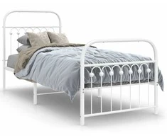 Lova Lovos rėmas su galvūgaliu/kojūgaliu, baltas, 75x190cm, metalas
