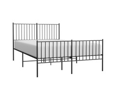 Lova Lovos rėmas su galvūgaliu/kojūgaliu, juodas, 135x190cm, metalas