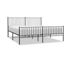 Lova Lovos rėmas su galvūgaliu/kojūgaliu, juodas, 183x213cm, metalas