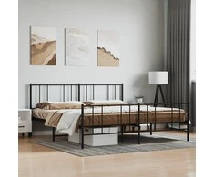 Lova Lovos rėmas su galvūgaliu/kojūgaliu, juodas, 183x213cm, metalas