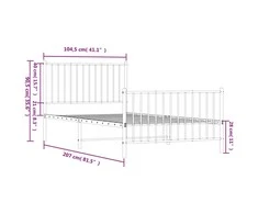 Lovos rėmas su galvūgaliu/kojūgaliu, juodas, 100x200cm, metalas