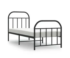 Lova Lovos rėmas su galvūgaliu/kojūgaliu, juodas, 75x190cm, metalas