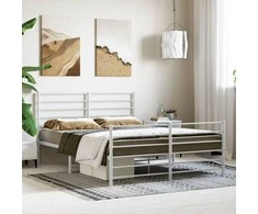 Lova Lovos rėmas su galvūgaliu/kojūgaliu, baltas, 150x200cm, metalas