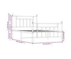 Lova Lovos rėmas su galvūgaliu/kojūgaliu, baltas, 107x203cm, metalas