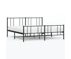 Lova Lovos rėmas su galvūgaliu/kojūgaliu, juodas, 183x213cm, metalas