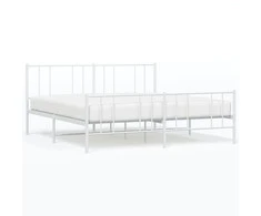 Lova Lovos rėmas su galvūgaliu/kojūgaliu, baltas, 193x203cm, metalas