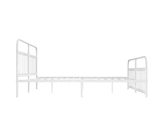 Lovos rėmas su galvūgaliu/kojūgaliu, baltas, 200x200cm, metalas
