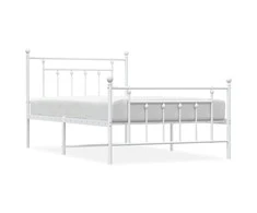 Lova Lovos rėmas su galvūgaliu/kojūgaliu, baltas, 107x203cm, metalas