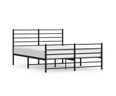 Lova Lovos rėmas su galvūgaliu/kojūgaliu, juodas, 135x190cm, metalas