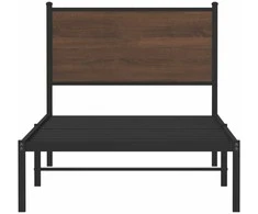 Lova Lovos rėmas su galvūgaliu, rudas ąžuolo, 75x190cm, metalas