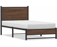 Lova Lovos rėmas su galvūgaliu, rudas ąžuolo, 75x190cm, metalas