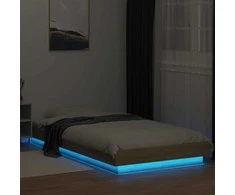 Lova Lovos rėmas su LED, ąžuolo, 75x190cm, apdirbta mediena