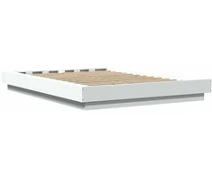 Lova Lovos rėmas su LED, baltas, 120x200cm, apdirbta mediena
