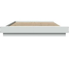 Lova Lovos rėmas su LED, baltas, 135x190cm, apdirbta mediena