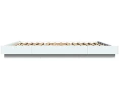 Lovos rėmas su LED, baltas, 150x200cm, apdirbta mediena