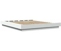 Lovos rėmas su LED, baltas, 160x200cm, apdirbta mediena