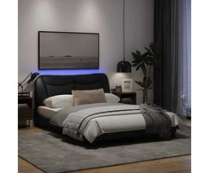 Lova Lovos rėmas su LED, juodos spalvos, 120x200cm, audinys