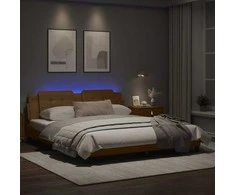 Lova Lovos rėmas su LED, kapučino spalvos, 180x200cm, dirbtinė oda