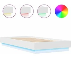 Lova Lovos rėmas su LED lemputėmis, baltos spalvos, 90x190cm