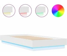 Lova Lovos rėmas su LED lemputėmis, baltos spalvos, 75x190cm