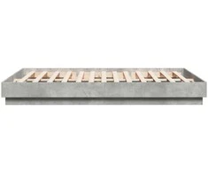 Lovos rėmas su LED lemputėmis, betono pilkos spalvos, 150x200cm