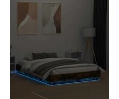 Lova Lovos rėmas su LED lemputėmis, dūminio ąžuolo, 120x190cm