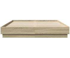 Lovos rėmas su LED lemputėmis, sonoma ąžuolo spalvos, 120x200cm
