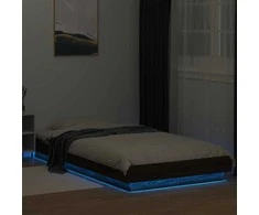 Lova Lovos rėmas su LED, rudas ąžuolo, 90x200cm, apdirbta mediena
