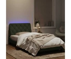 Lova Lovos rėmas su LED, šviesiai pilkas, 100x200cm, aksomas