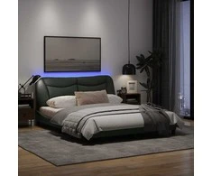 Lova Lovos rėmas su LED, tamsiai pilkas, 160x200cm, audinys