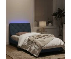 Lova Lovos rėmas su LED, tamsiai pilkas, 90x190cm, aksomas