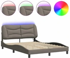 Lova Lovos rėmas su LED, taupe spalvos, 140x190cm, audinys