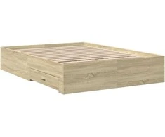 Lova Lovos rėmas su stalčiais, ąžuolo, 120x190cm, apdirbta mediena