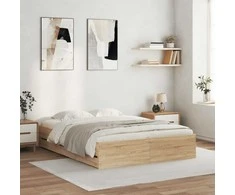 Lova Lovos rėmas su stalčiais, ąžuolo, 140x200cm, apdirbta mediena
