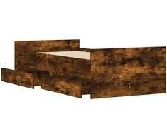 Lova Lovos rėmas su stalčiais, dūminio ąžuolo spalvos, 90x200cm