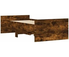 Lovos rėmas su stalčiais, dūminio ąžuolo spalvos, 90x190cm