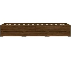 Lovos rėmas su stalčiais, rudas ąžuolo, 100x200cm, mediena