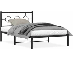 Lova Metalinis lovos rėmas su galvūgaliu, juodos spalvos, 107x203cm