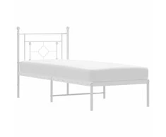 Lova Metalinis lovos rėmas su galvūgaliu, baltos spalvos, 75x190cm