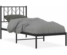 Lova Metalinis lovos rėmas su galvūgaliu, juodos spalvos, 75x190cm