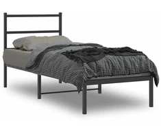 Lova Metalinis lovos rėmas su galvūgaliu, juodos spalvos, 75x190cm
