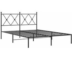 Lova Metalinis lovos rėmas su galvūgaliu, juodos spalvos, 135x190cm