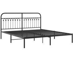 Lova Metalinis lovos rėmas su galvūgaliu, juodos spalvos, 183x203cm