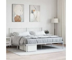 Lova Metalinis lovos rėmas su galvūgaliu, baltos spalvos, 180x200cm