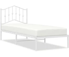 Lova Metalinis lovos rėmas su galvūgaliu, baltos spalvos, 75x190cm