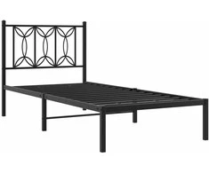 Lova Metalinis lovos rėmas su galvūgaliu, juodos spalvos, 75x190cm